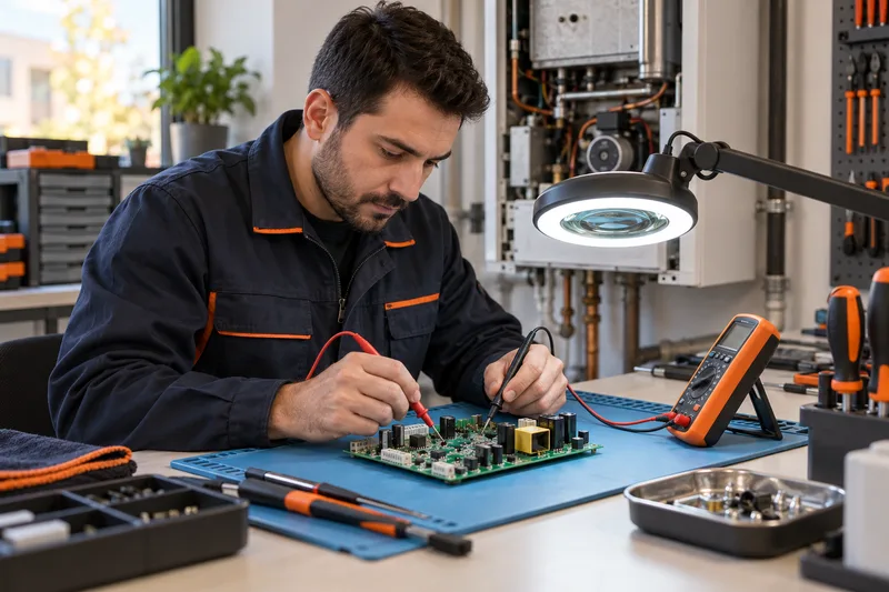 Kombi elektronik kart onarımı kapsamında teknik çalışma